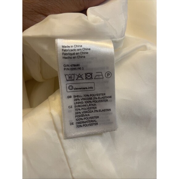 H&M Classic Off White Sleeveless Shift Dress Zippered Size 8 - Picture 7 of 11